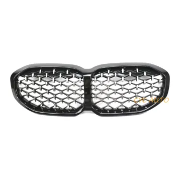 F40 ABS Diamond Front Bumper Grille - Black Chrome Mesh for BMW 1 Series F40 2020-2021