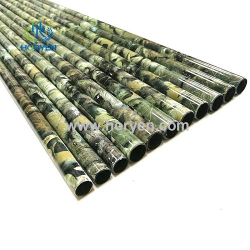 Round Tube Custom colored water transfer painted carbon fiber pole Factory