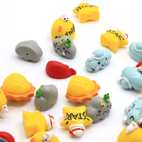 Multi Shape Sun Cloud Shape Kawaii Resin Cabochon Handmade Craft Decoration Beads Charms Kids DIY Toy Decor