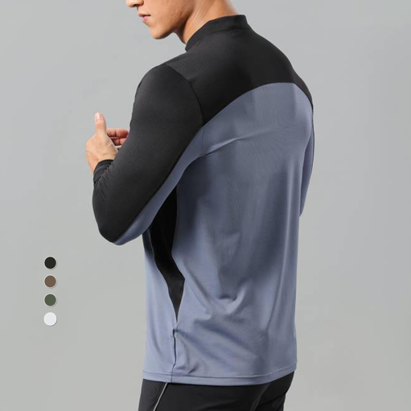 Men Long Sleeve Quarter Training Jogging Wear