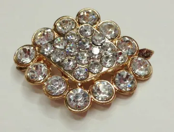Diamond Gold Tone Metal Shoe Clips