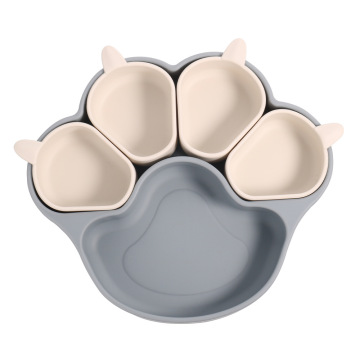 Coppe rimovibili con piastra di aspirazione per bambini in silicone Bear Paw