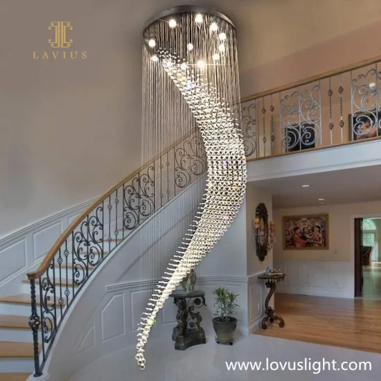 Large hotel shopping mall custom crystal high luxury staircase chandelier Large project custom chandelier