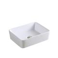 White Rectangular Ceramic Countertop Art Basin