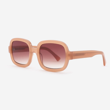 Square and Dimensional Acetate Unisex Sunglasses