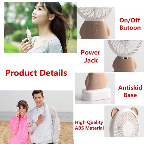 Rabbit Handheld Led Fan Summer Air Cooling Fan