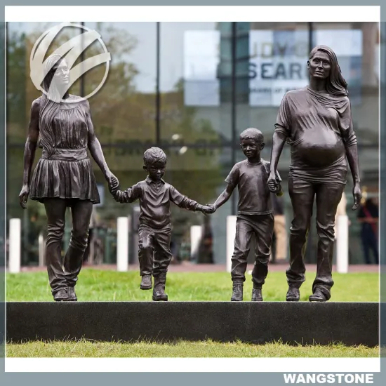 Bronze Happy Mother and Child Garden Sculpture