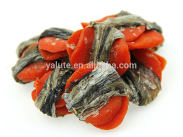 Fish skin and carrot wraps private label dog snacks