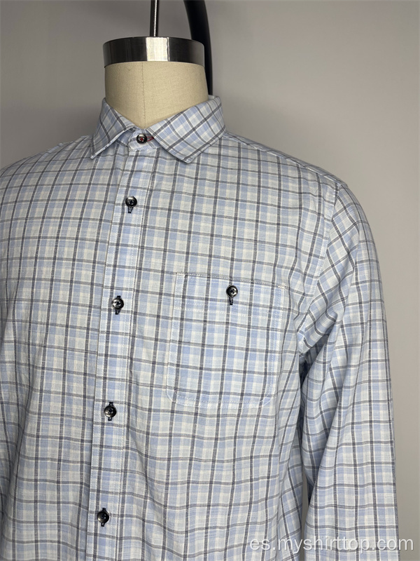 Camisa a cuadros Poplin para hombres de negocios