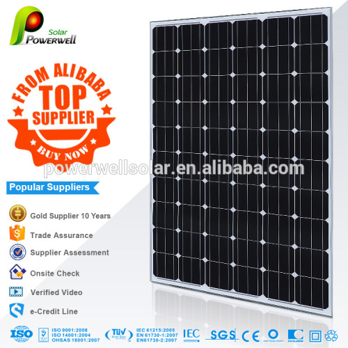 Powerwell Solar Wholesale sunpower 255w Mono solar panel in china