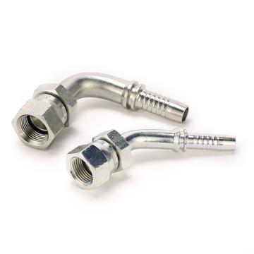 Hydraulic Hose Adapter: 90 Degree JIS Metric Female with 60 Degree Cone Seal Fitting
