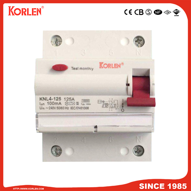 Residual Current Circuit Breaker KNL4-125 125A CE 2P