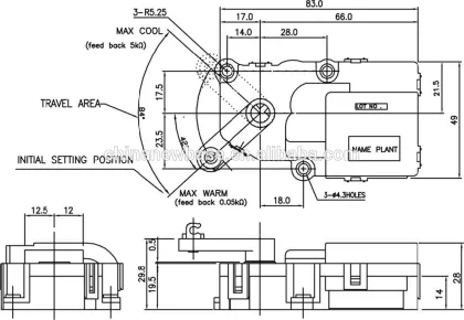 Vehicule ventilation actuator, motorized actuator
