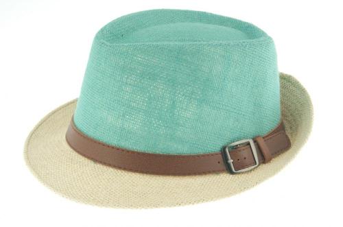 Zomer stro papier hoed vrouw Fedora hoed met Pu riem