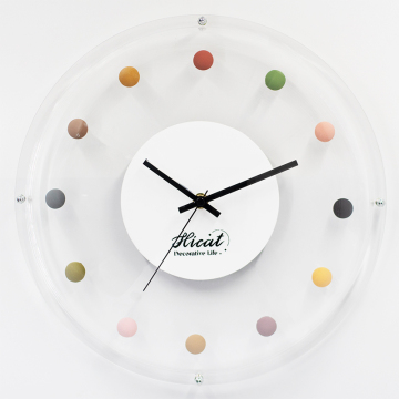 Hicat INS Style Polka Dots Bread Simple Design Non-Ticking Silent 3D Wall Decorative Clock
