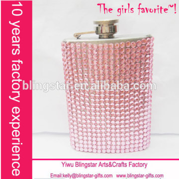 rhinestone stainless steel crystal flask