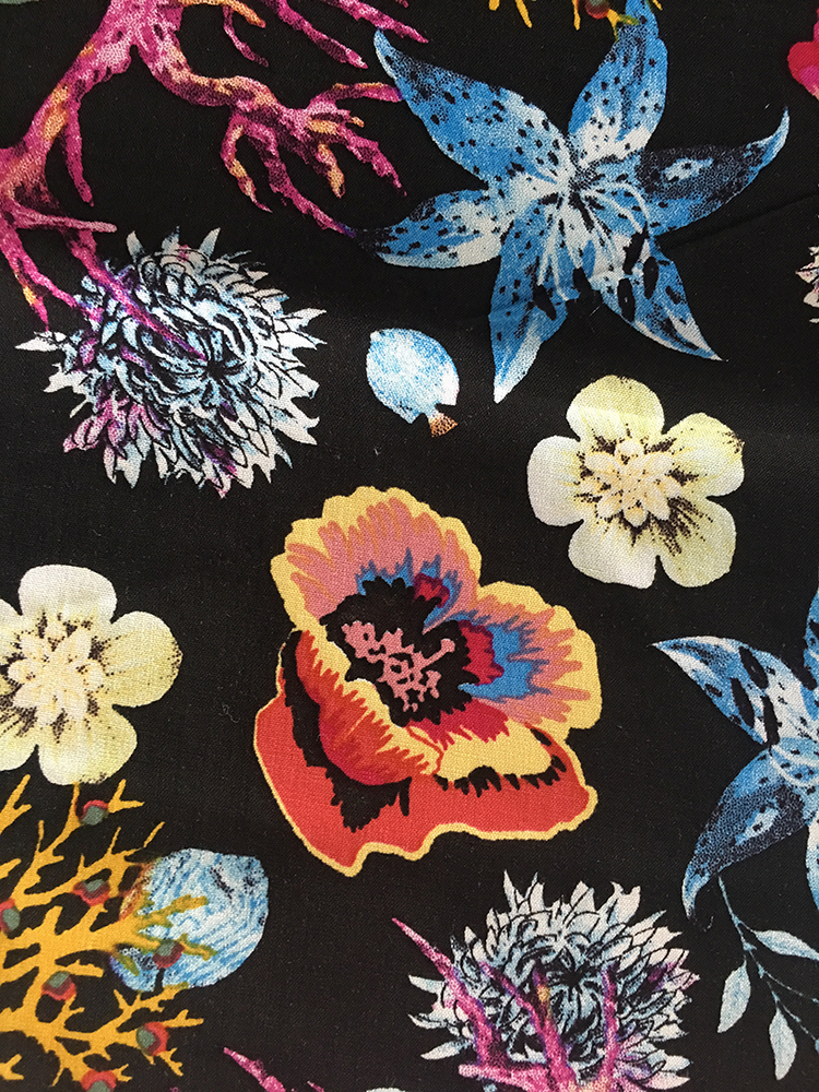 Marine Plants Rayon Poplin 45S Light Printing Fabric