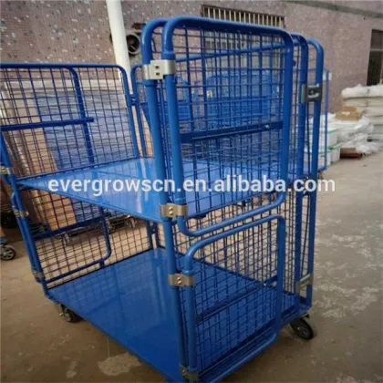 Electronic galvanized wire mesh roll cage trolley
