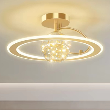Gold Star Ceiling Lamp for Children's Room and Living Area