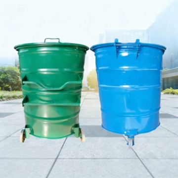 Customized Metal Trash Can 360L Round Iron Outdoor Municipal Waste Bin