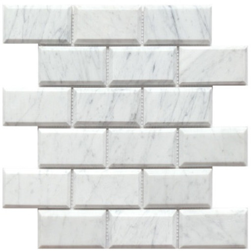 Mosaico de piedra de mármol blanco Bianco Carrara italiano