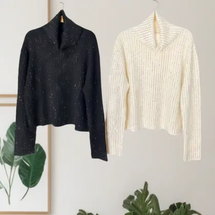 Starry Sky Beaded Collar with Soft Fufu Yarn