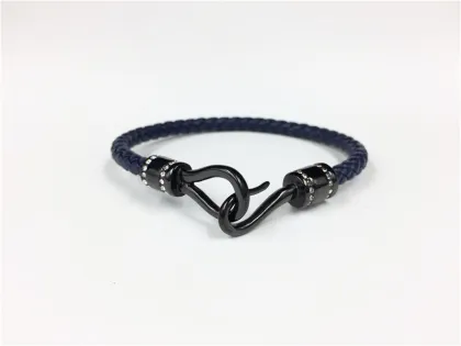 Fish Hook Buckle Leather Bracelet