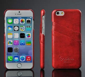 Hard Back PU Card Slot Case for 4.7 iPhone 6