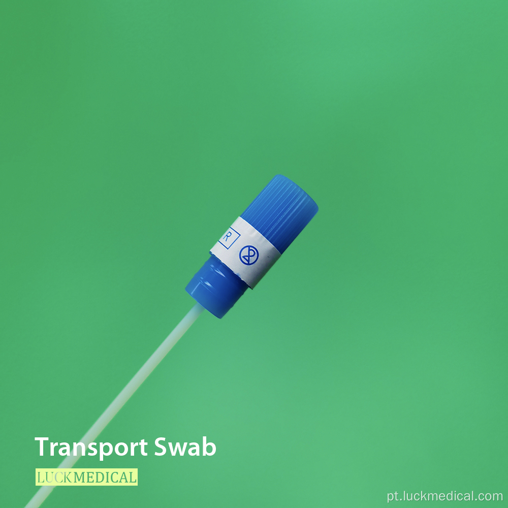 Amostragem de swab de transporte com uso do nariz de tubo