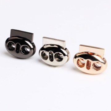 Customized Zinc Alloy High-Quality Engraved Bell Stopper: Metal Drawstring Rope Cord End with Spring Lock
