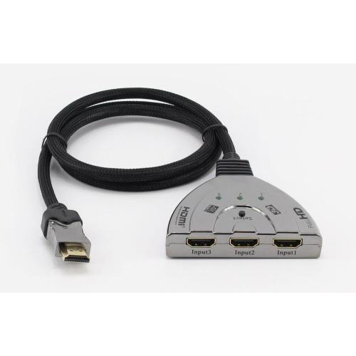 3 channel HDMI Switch with 55 cm HDMI cable