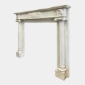 White Marble Fireplace Mantel with Fluted Columns