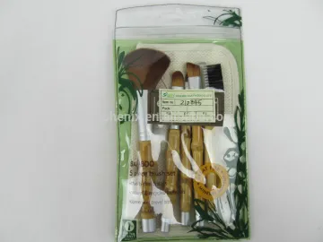 Natural bamboo makeup brush set