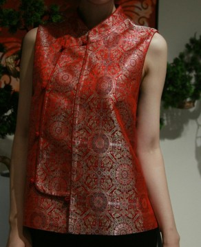 Red Elegant Sleeveless Women Waistcoat