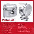 Ensemble de piston moteur 4E 13101-11101 pour Toyota