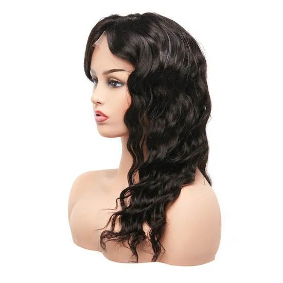 26 Inch Grade 10 Middle Part Natural Hair Line Preplucked Loose Wave Brazilian Human Hair Lace Front Wig