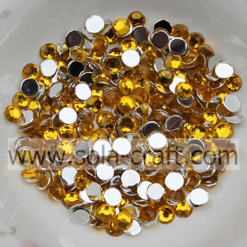 Venta al por mayor de 2/3/4/5/6 MM de perlas de diamante semirredondas de acrílico