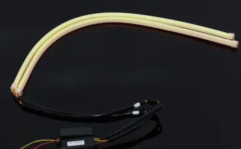 60cm flexible led strips DRL turning light amber and white dual color
