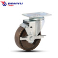 Mittelschwerer Gusseisen-Caster mit Seitenbremse