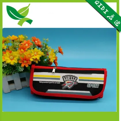 China Three layer canvas pencil case school stents pencil bag