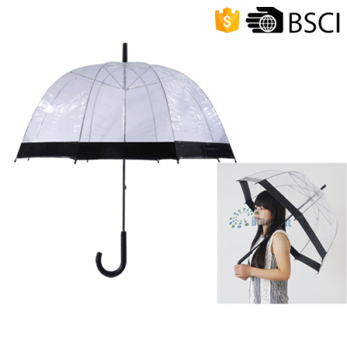 Wholesale transparent dome pvc rain umbrella