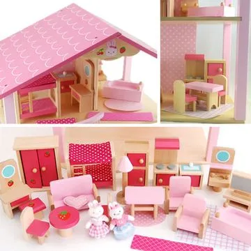 Newest baby wooden doll house W06A139