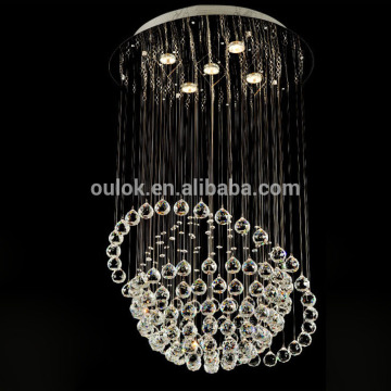 Lâmpada de lustre pingente de cristal moderna luz de lustre de teto LED
