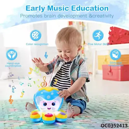 Cartoon Octopus Percussion Toy: Fun Musical Hand Drum for Babies