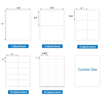 1"X2.625" address inkjet sticker label sheets for printer