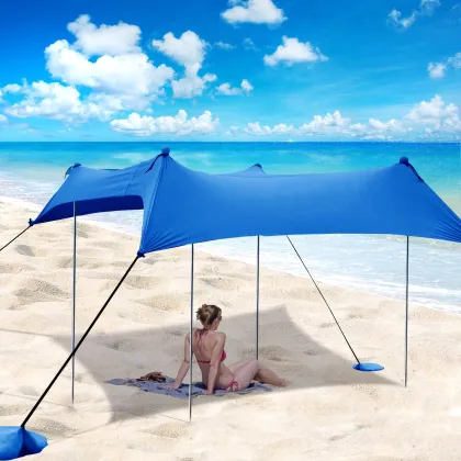 Customized Outdoor Pop-up Beach Sun-shading Canopy Awning with Sand Bags for Travel
