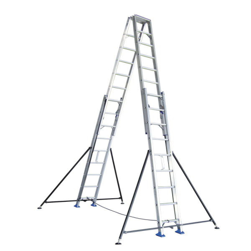 5m Aluminum Alloy Double-Side Grooved Rails Extension Ladder