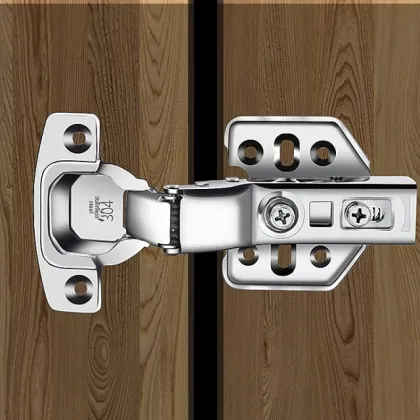 Custom 304 Stainless Steel Hydraulic Hinges: 2.0mm Thickened Damping Buffer Cabinet Door Hinges