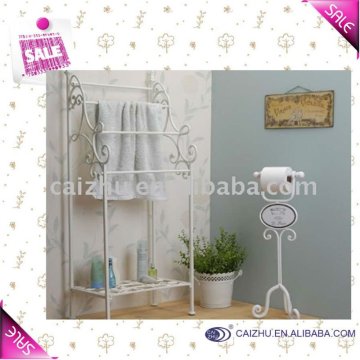 Cream metal towel rack