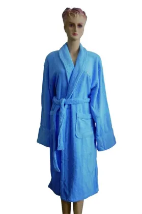 Colorful Blue Terry Bathrobe Hotel Pajamas